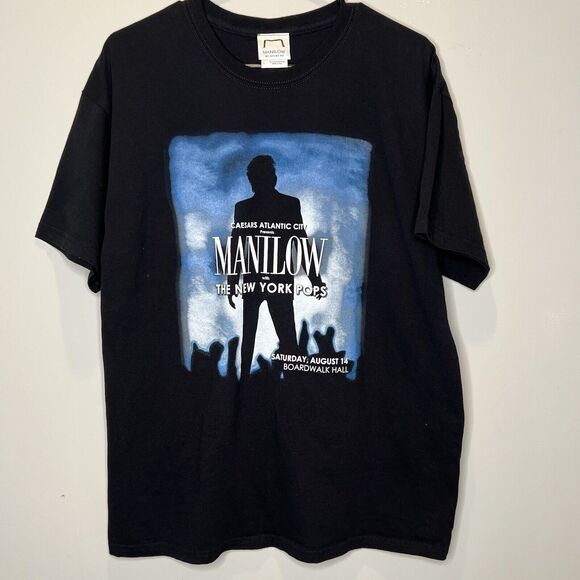 Barry Manilow Shirt Men's Large Black Graphic The New York Pops Atlantic City - Picture 1 of 6